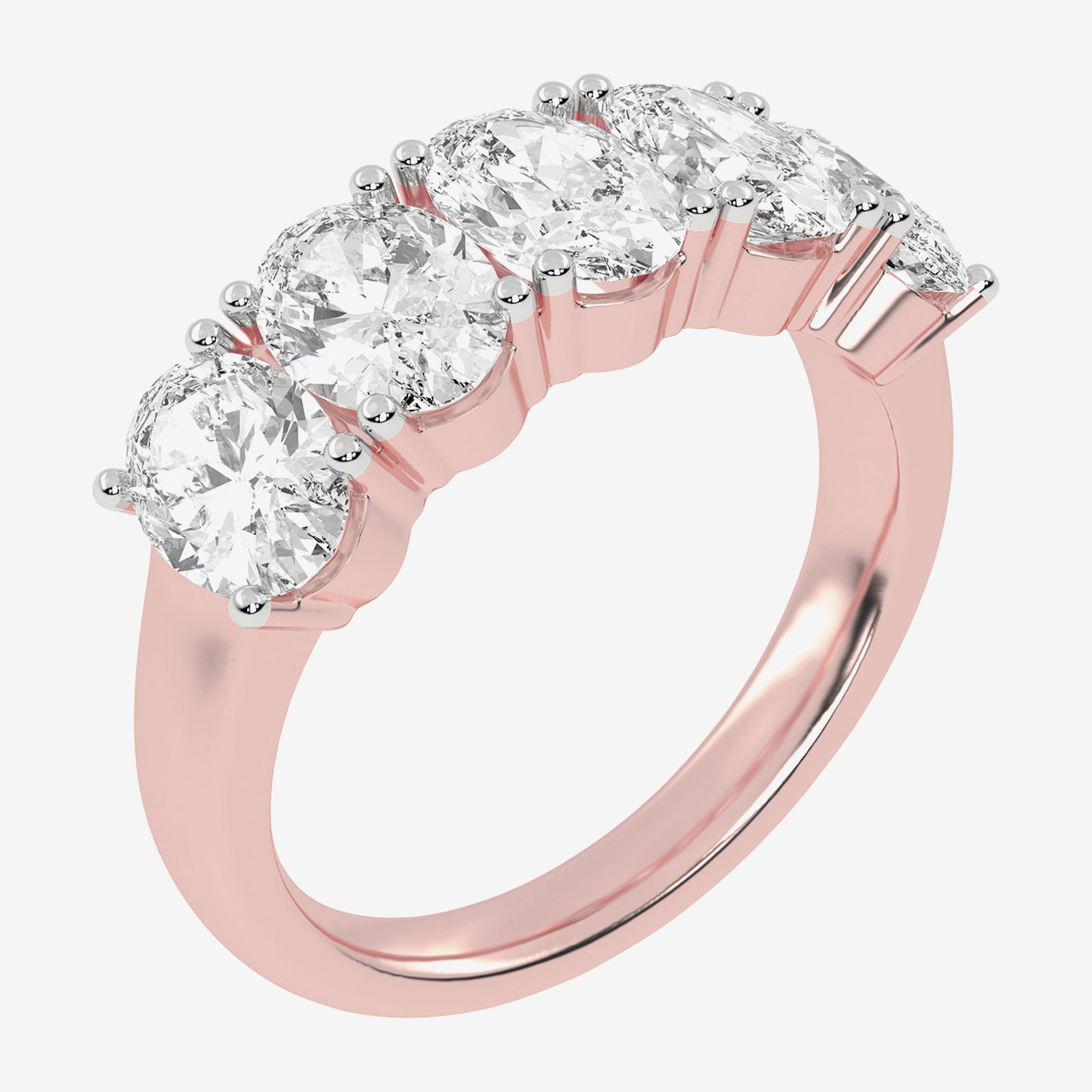 (G / Vs2-Si2) Womens 2 1/2 CT. T.W. Lab Grown White Diamond 14K Gold 5-Stone Anniversary Band