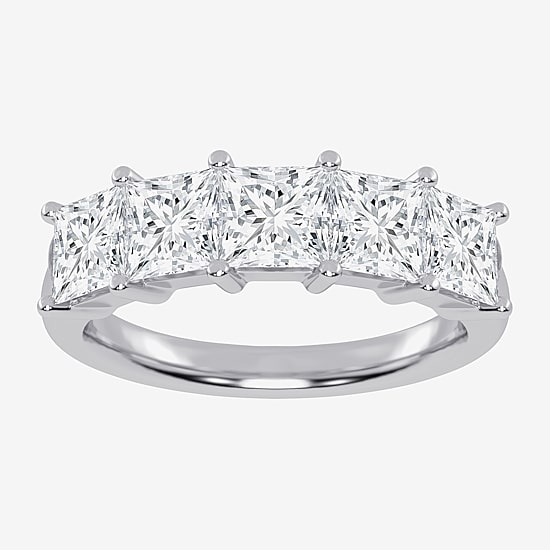 (G / Vs2-Si2) Womens 2 1/2 CT. T.W. Lab Grown White Diamond 14K Gold 5-Stone Anniversary Band
