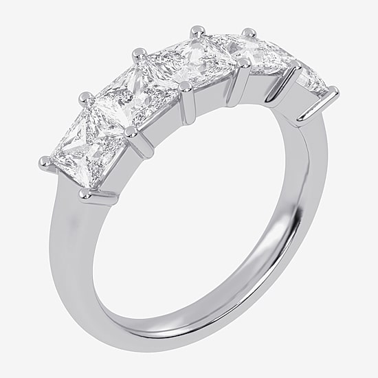 (G / Vs2-Si2) Womens 2 1/2 CT. T.W. Lab Grown White Diamond 14K Gold 5-Stone Anniversary Band