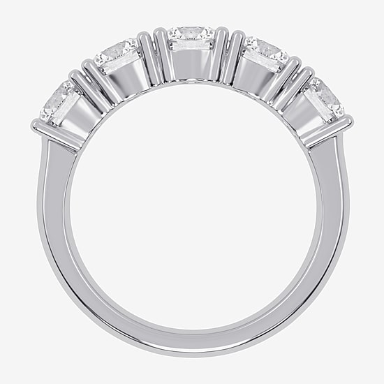 (G / Vs2-Si2) Womens 2 1/2 CT. T.W. Lab Grown White Diamond 14K Gold 5-Stone Anniversary Band