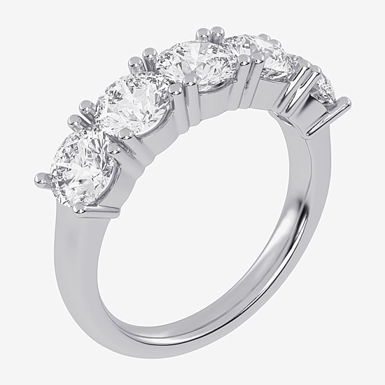 (G / Vs2-Si2) Womens 2 1/2 CT. T.W. Lab Grown White Diamond 14K Gold 5-Stone Anniversary Band