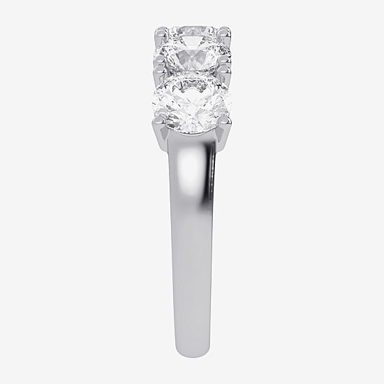 (G / Vs2-Si2) Womens 2 1/2 CT. T.W. Lab Grown White Diamond 14K Gold 5-Stone Anniversary Band