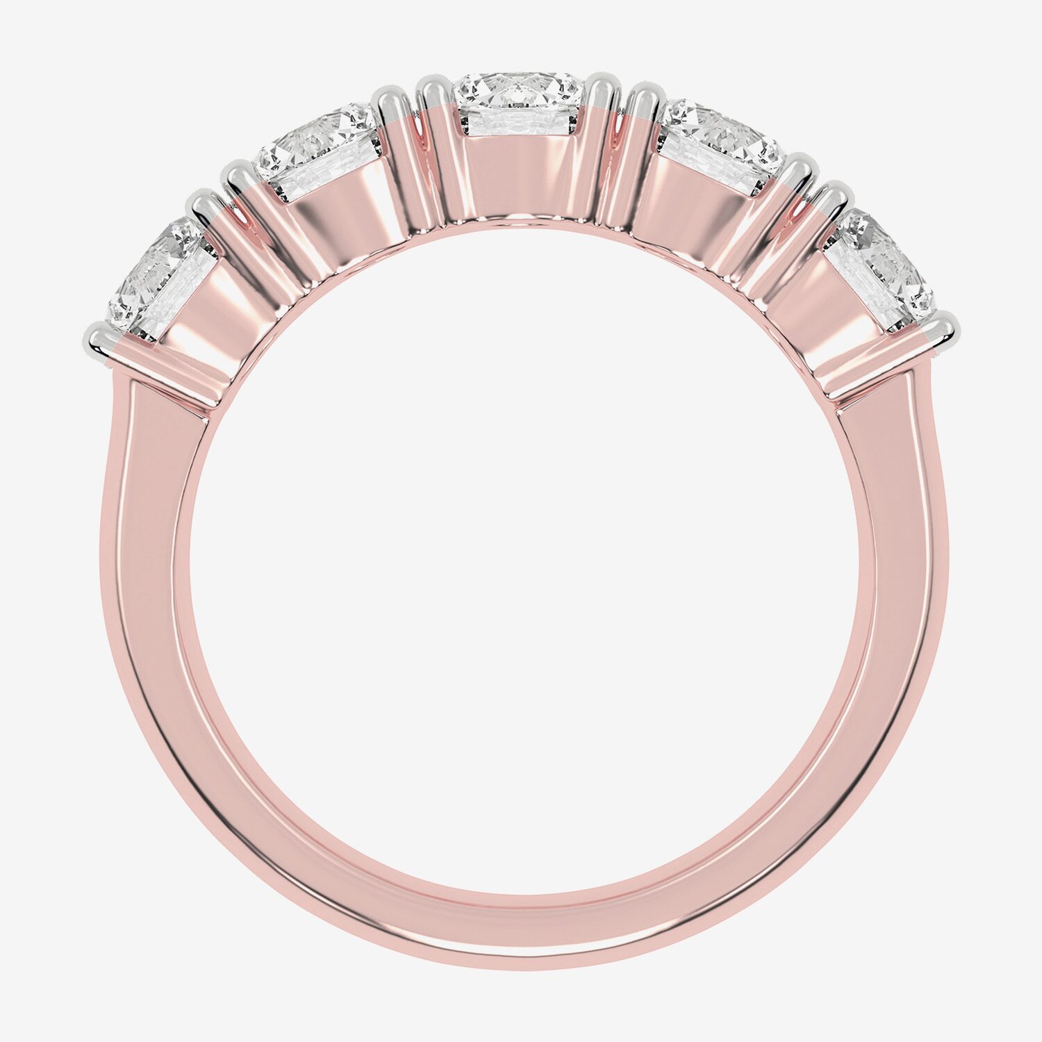 G / Vs2-Si2) Womens 2 1/2 CT. T.W. Lab Grown White Diamond 14K Gold 5-Stone Anniversary Band