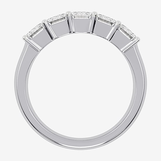 (G / Vs2-Si2) Womens 2 1/2 CT. T.W. Lab Grown White Diamond 14K Gold 5-Stone Anniversary Band