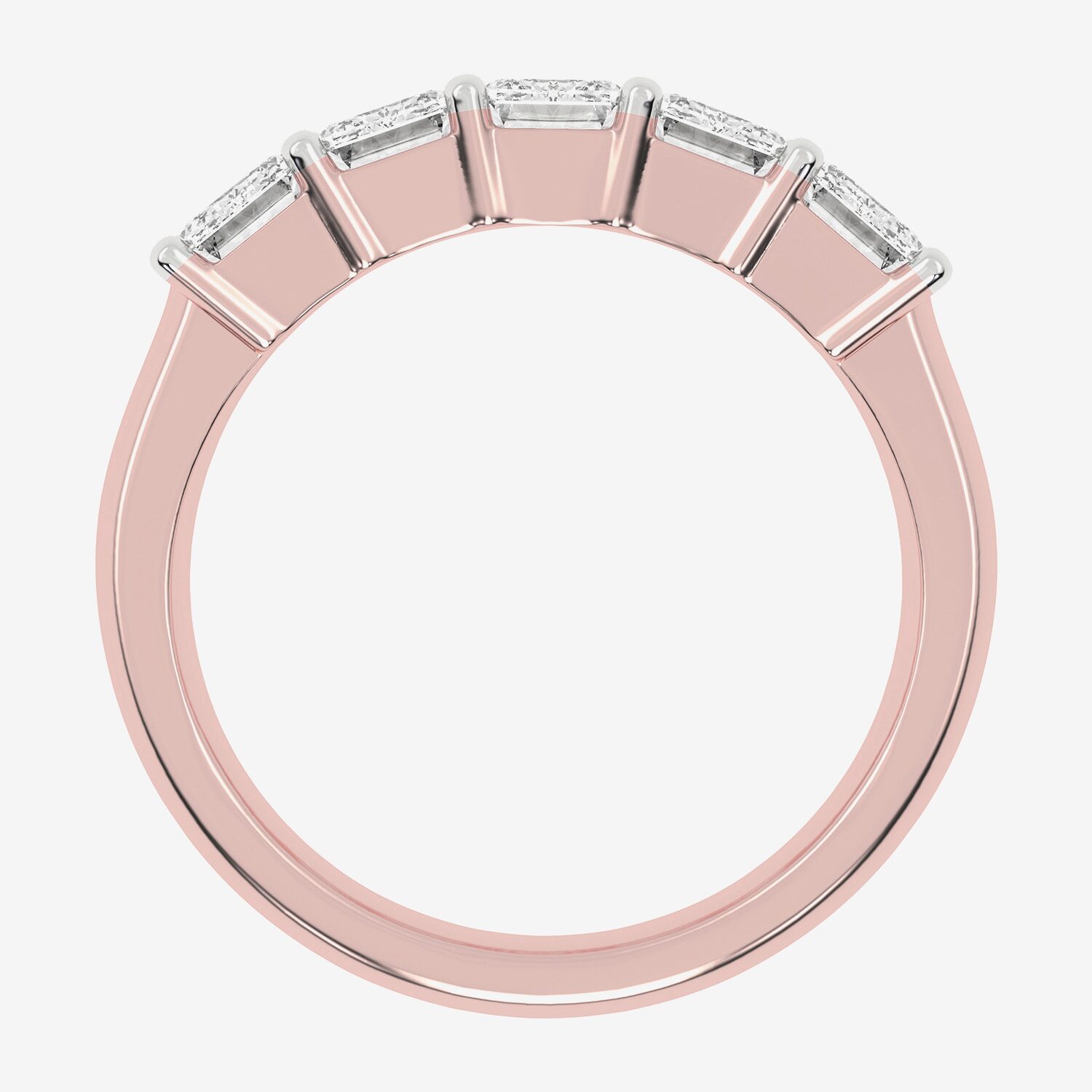 G / Vs2-Si2) Womens 2 1/2 CT. T.W. Lab Grown White Diamond 14K Gold 5-Stone Anniversary Band