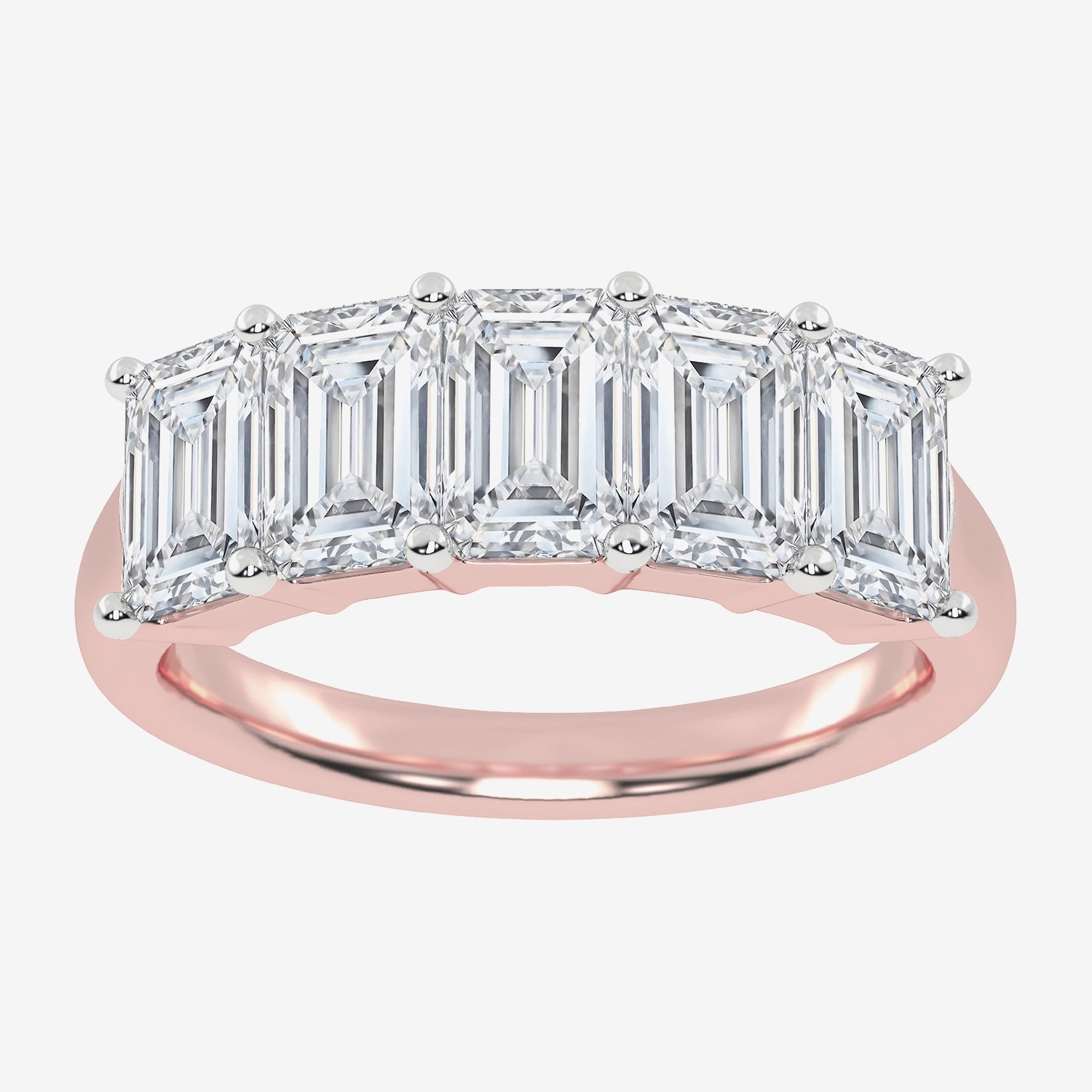 G / Vs2-Si2) Womens 2 1/2 CT. T.W. Lab Grown White Diamond 14K Gold 5-Stone Anniversary Band