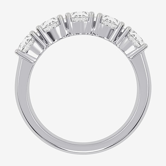 (G / Vs2-Si2) Womens 2 1/2 CT. T.W. Lab Grown White Diamond 14K Gold 5-Stone Anniversary Band