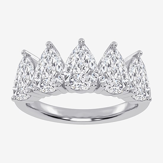 (G / Vs2-Si2) Womens 2 1/2 CT. T.W. Lab Grown White Diamond 14K Gold 5-Stone Anniversary Band