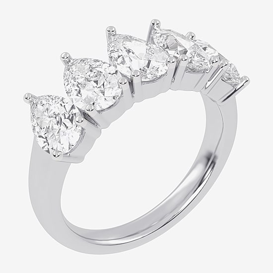 (G / Vs2-Si2) Womens 2 1/2 CT. T.W. Lab Grown White Diamond 14K Gold 5-Stone Anniversary Band