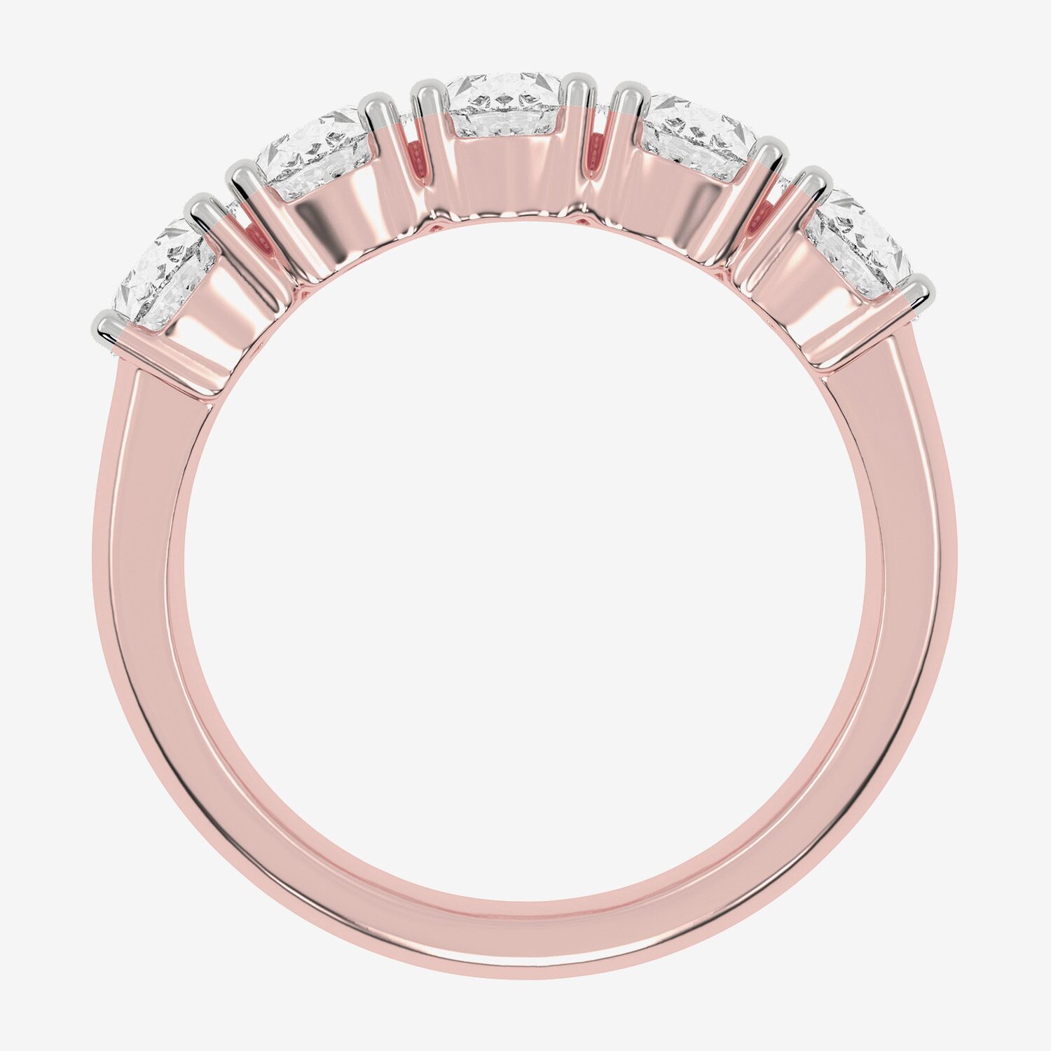 G / Vs2-Si2) Womens 2 1/2 CT. T.W. Lab Grown White Diamond 14K Gold 5-Stone Anniversary Band