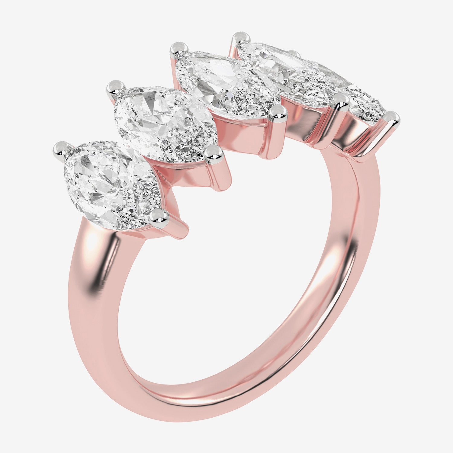 (G / Vs2-Si2) Womens 2 1/2 CT. T.W. Lab Grown White Diamond 14K Gold 5-Stone Anniversary Band