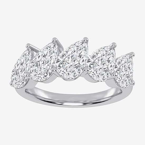 (G / Vs2-Si2) Womens 2 1/2 CT. T.W. Lab Grown White Diamond 14K Gold 5-Stone Anniversary Band