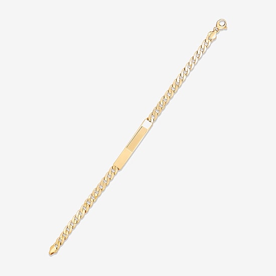 Made in Italy Mens 14K Gold 8 3/4 Inch Hollow Curb Id Bracelet