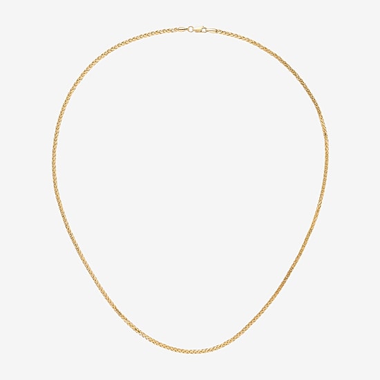 Unisex Adult 14K Gold 20 Inch Wheat Chain Necklace