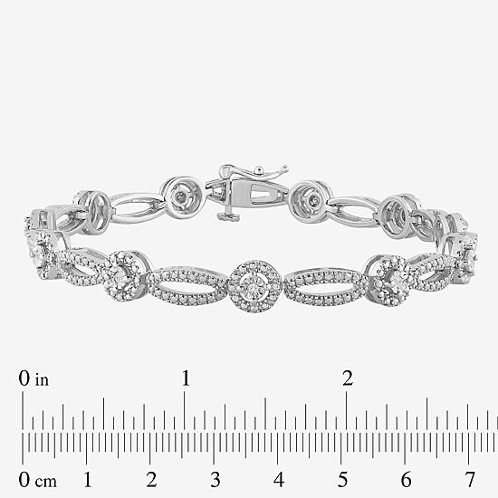 1/10 CT. T.W. Genuine Diamond Oval & Round Bracelet