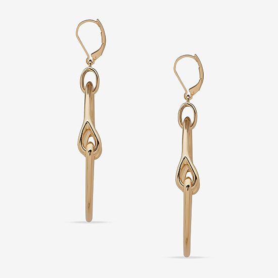 Worthington Gold Tone Womens Drop Earrings