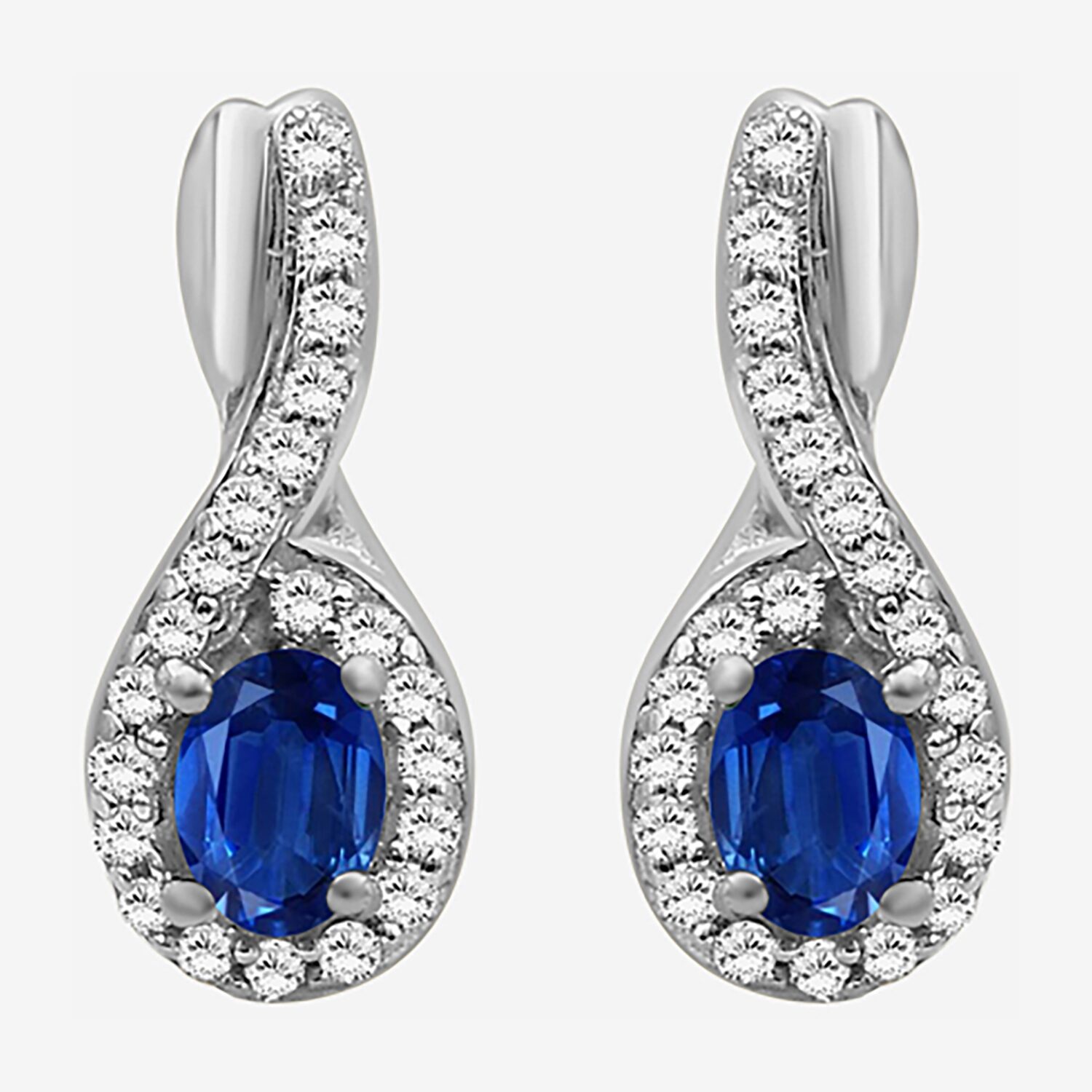 Womens Gemstone & 1/ CT. T.W. Natural Diamond 10K Gold Oval Drop Earrings