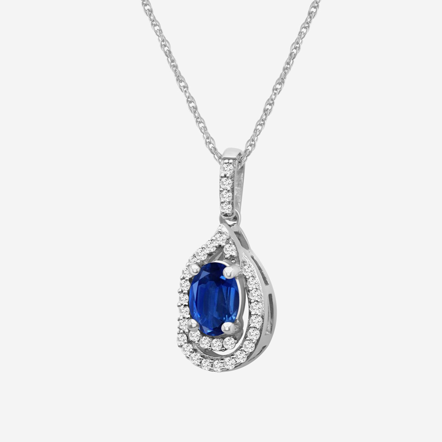 Womens Gemstone & 1/10 CT. T.W. Natural Diamond 10K Gold Oval 18 Inch Pendant Necklace