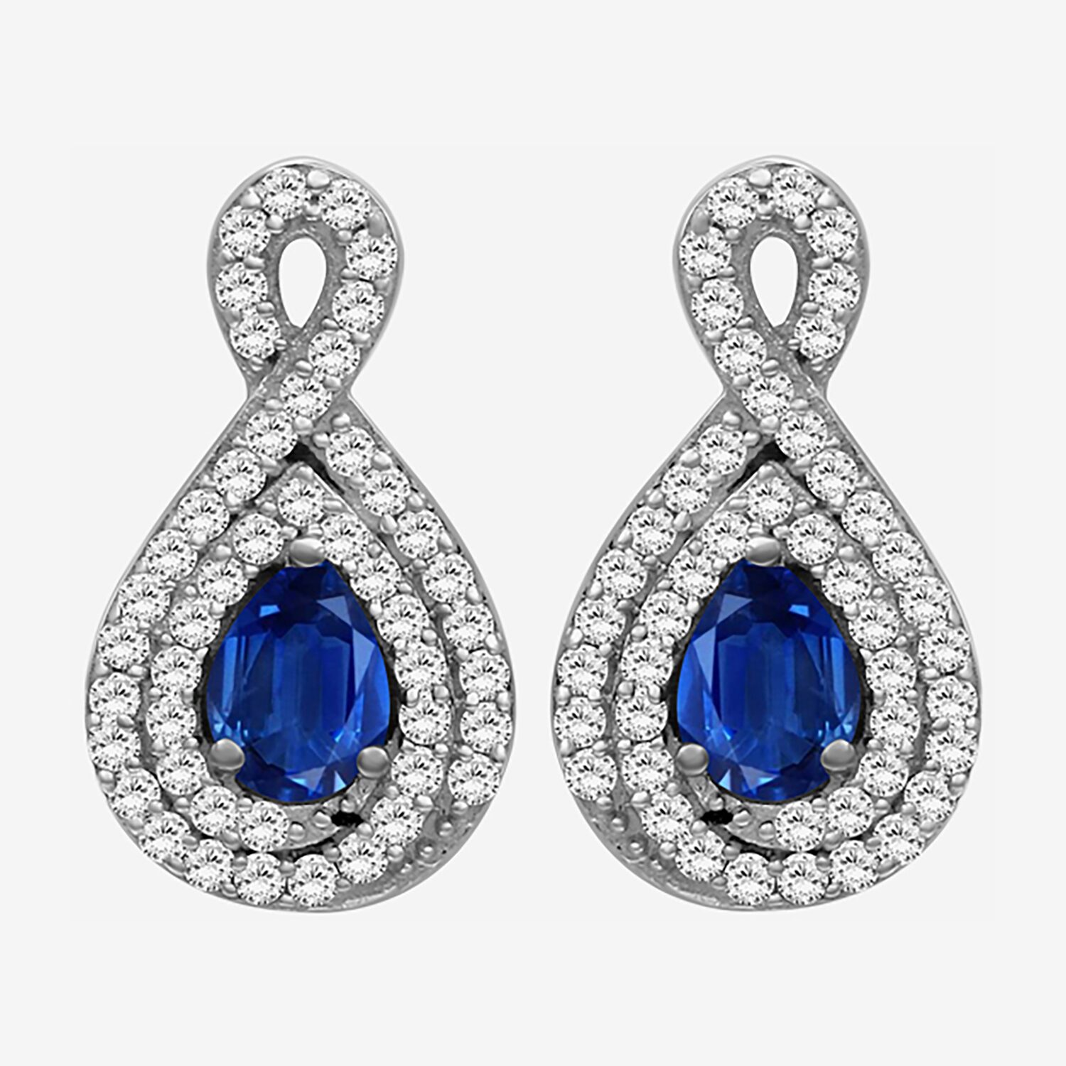 Womens Pear-cut Gemstone & 1/4 CT. T.W. Natural Diamond 10K Gold Drop Earrings
