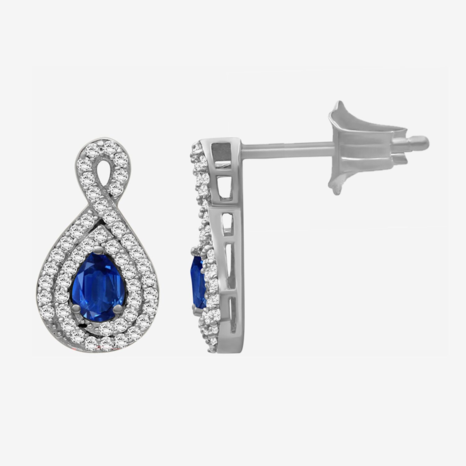 Womens Pear-cut Gemstone & 1/4 CT. T.W. Natural Diamond 10K Gold Drop Earrings