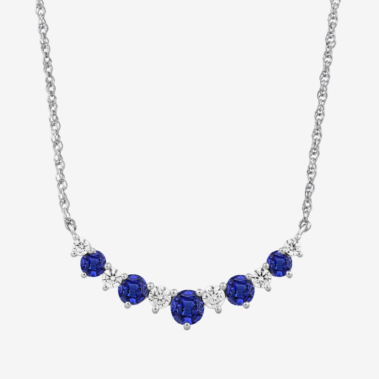 1/4 CT. T.W. Lab Grown Diamond and Created Gemstone Sterling Silver 18 Inch Pendant Necklace