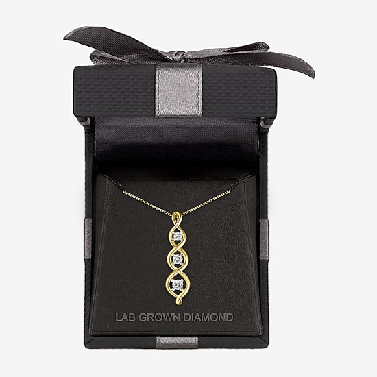 (Gh / Si2 I1) Womens 1/6 CT. T.W. Lab Grown White Diamond 10K Gold 16 Inch Pendant Necklace
