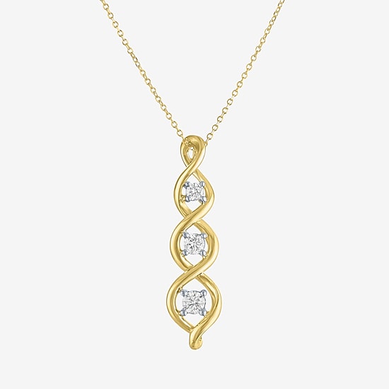 (Gh / Si2 I1) Womens 1/6 CT. T.W. Lab Grown White Diamond 10K Gold 16 Inch Pendant Necklace