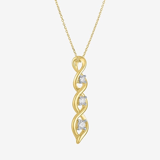 (Gh / Si2 I1) Womens 1/6 CT. T.W. Lab Grown White Diamond 10K Gold 16 Inch Pendant Necklace