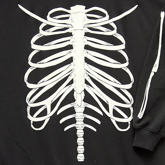 Skeleton Womens Juniors Crew Neck Long Sleeve Sweatshirt