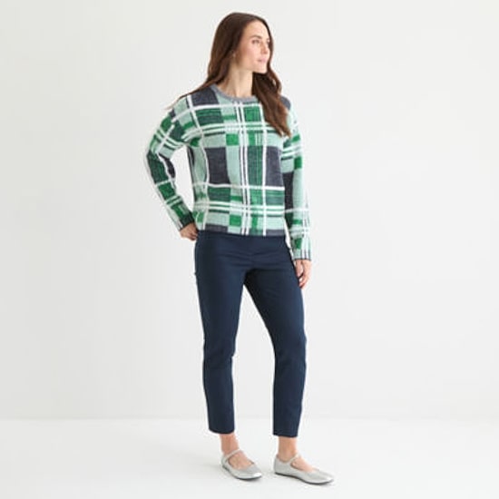 Liz Claiborne Womens Crew Neck Long Sleeve Pullover Sweater