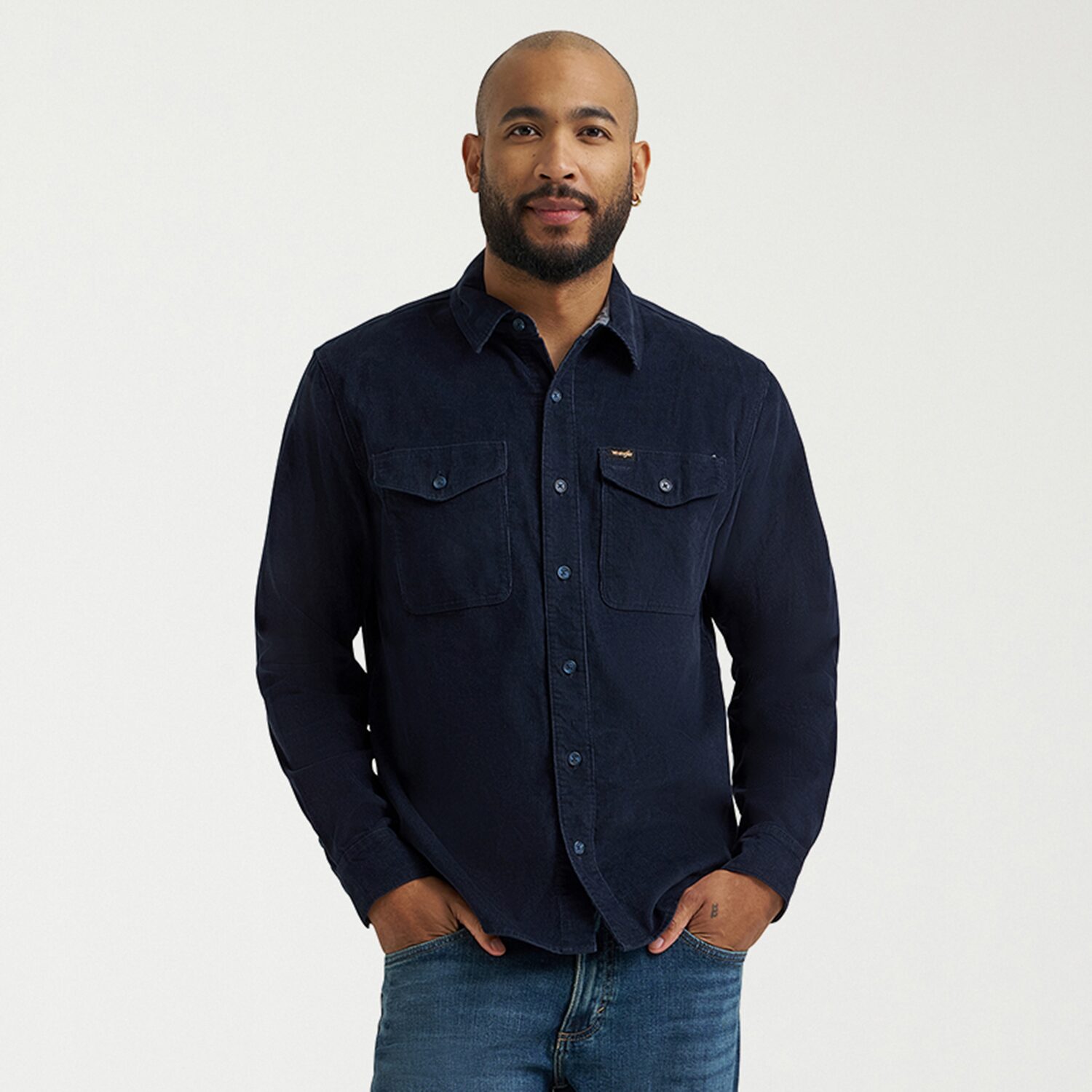Wrangler Corduroy Mens Long Sleeve Regular Fit Button-Down Shirt
