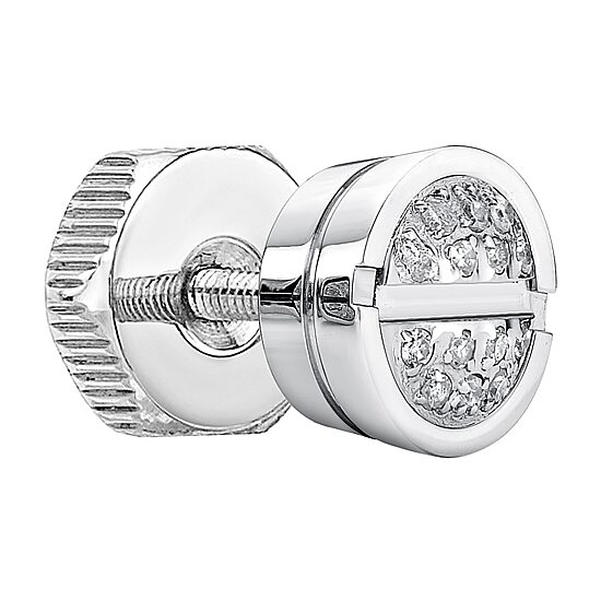 Mens 1/10 CT. T.W. Diamond Stainless Steel Stud Earring