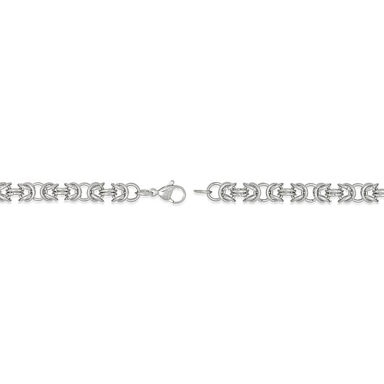 Mens Stainless Steel 9" 7mm Byzantine Bracelet