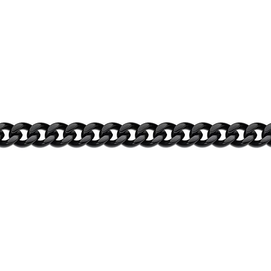 Mens Stainless Steel & Black IP 9" 12mm Chunky Curb Bracelet