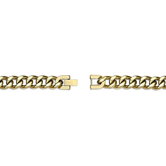 Mens Stainless Steel & Gold-Tone IP 9" 12mm Chunky Curb Bracelet