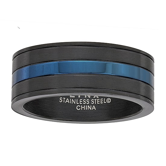 "Thin Blue Line" Mens 9M Stainless Steel Band