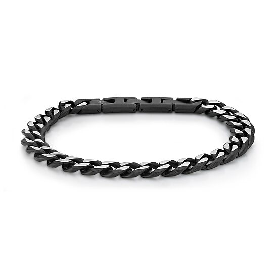 Mens Stainless Steel 9 Inch Solid Curb Chain Bracelet