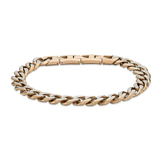 Mens Stainless Steel 9 Inch Solid Curb Chain Bracelet