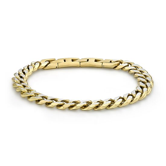 Mens Stainless Steel 9 Inch Solid Curb Chain Bracelet