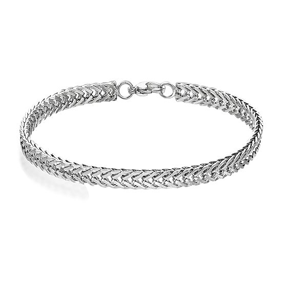 Mens Stainless Steel 8 1/2 Inch Solid Herringbone Chain Bracelet