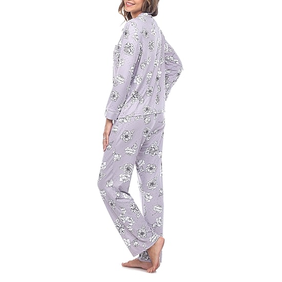 White Mark Womens Long Sleeve 2-pc. Pajama Set