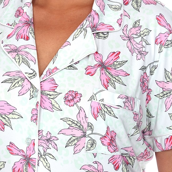 White Mark Womens Short Sleeve 2-pc. Plus Pajama Set