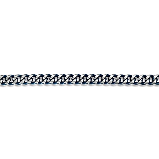 Mens Stainless Steel 8 1/2 Inch Solid Curb Chain Bracelet