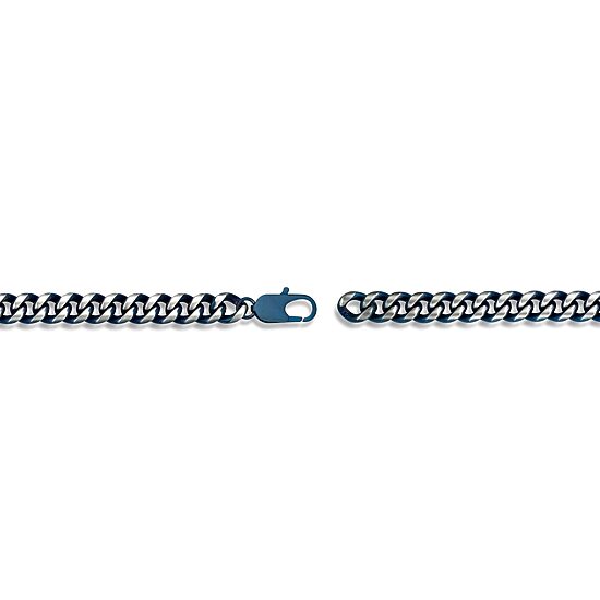 Mens Stainless Steel 8 1/2 Inch Solid Curb Chain Bracelet