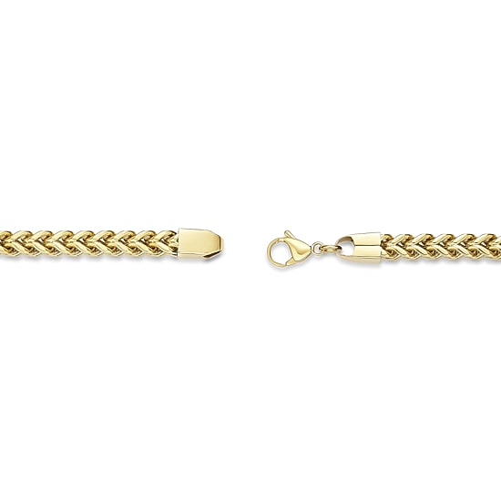 Mens Sterling Silver 9 1/2 Inch Solid Wheat Chain Bracelet