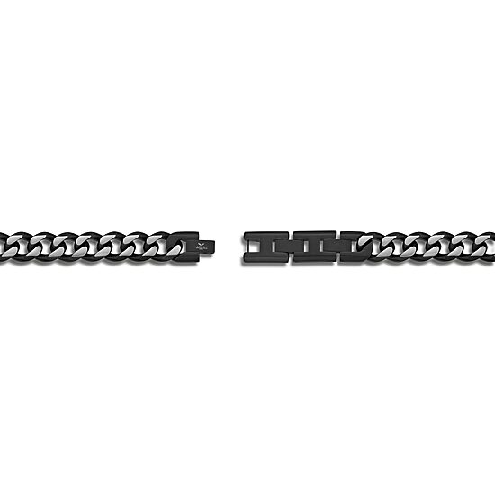Mens Stainless Steel 9 Inch Solid Curb Chain Bracelet