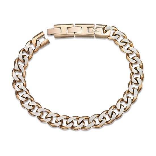 Mens Stainless Steel 9 Inch Solid Curb Chain Bracelet