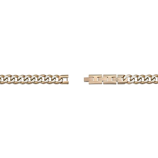 Mens Stainless Steel 9 Inch Solid Curb Chain Bracelet
