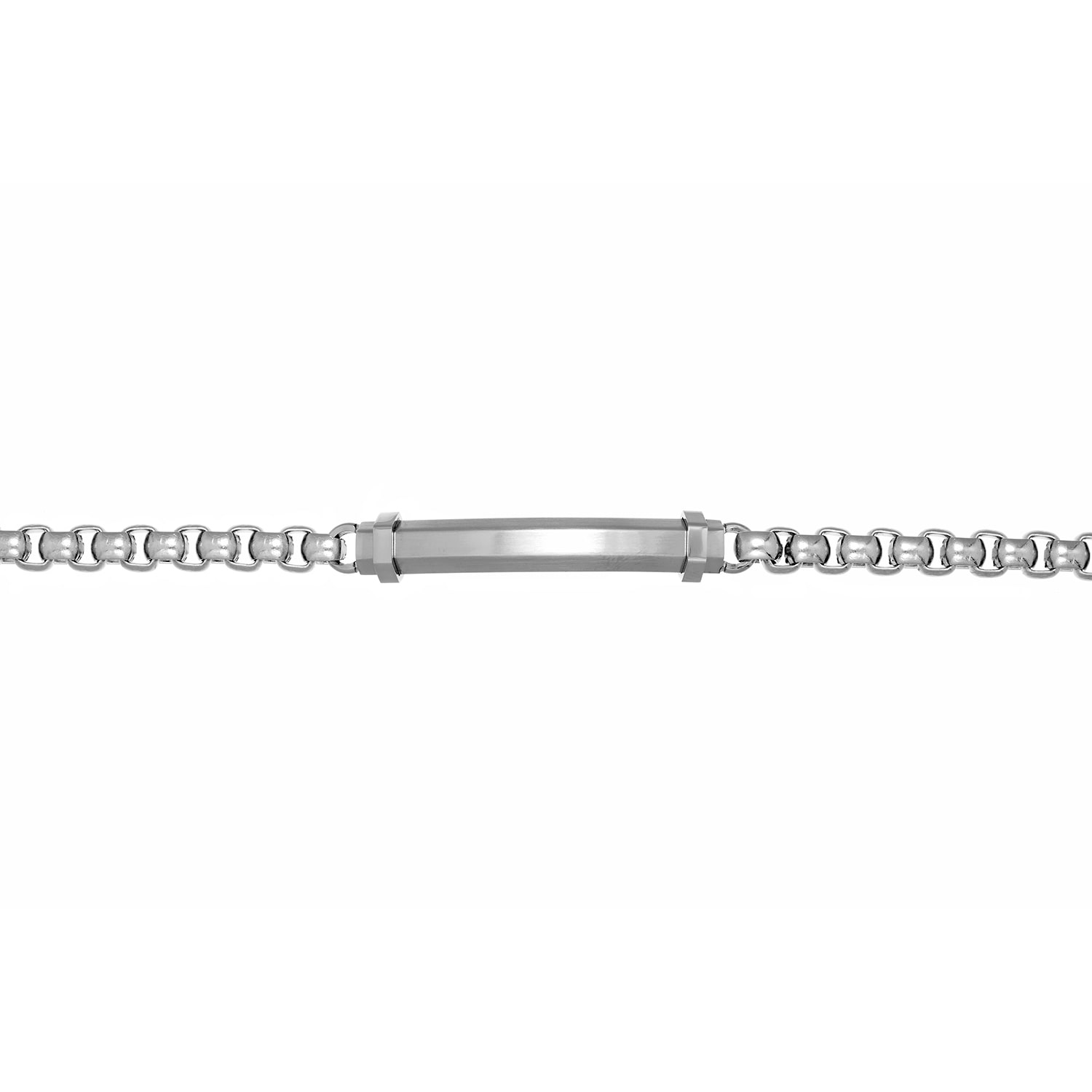 Mens Stainless Steel 8 1/2 Inch Solid Box Chain Bracelet