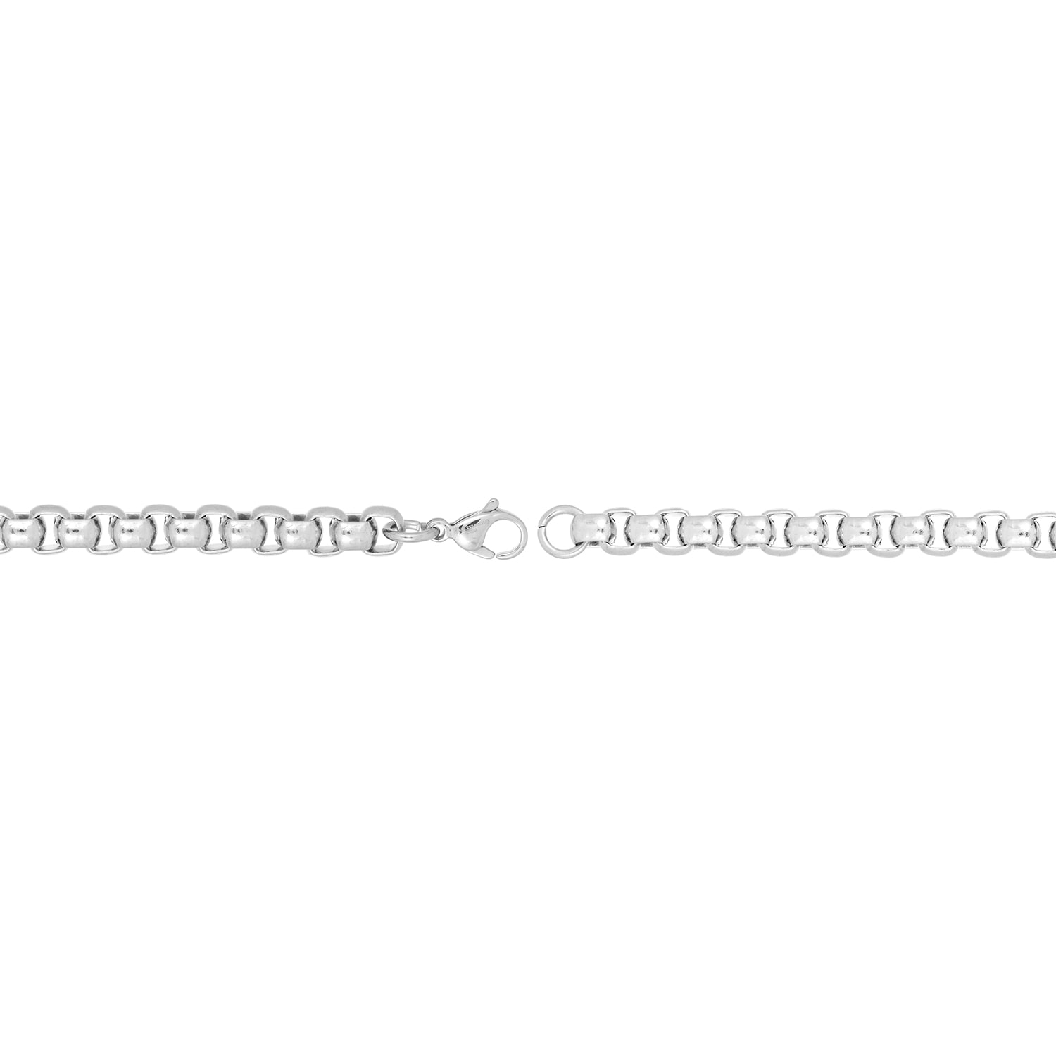 Mens Stainless Steel 8 1/2 Inch Solid Box Chain Bracelet